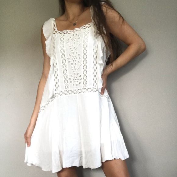 Free People Dresses & Skirts - Free People One White Lace Square Neck Sun Dress